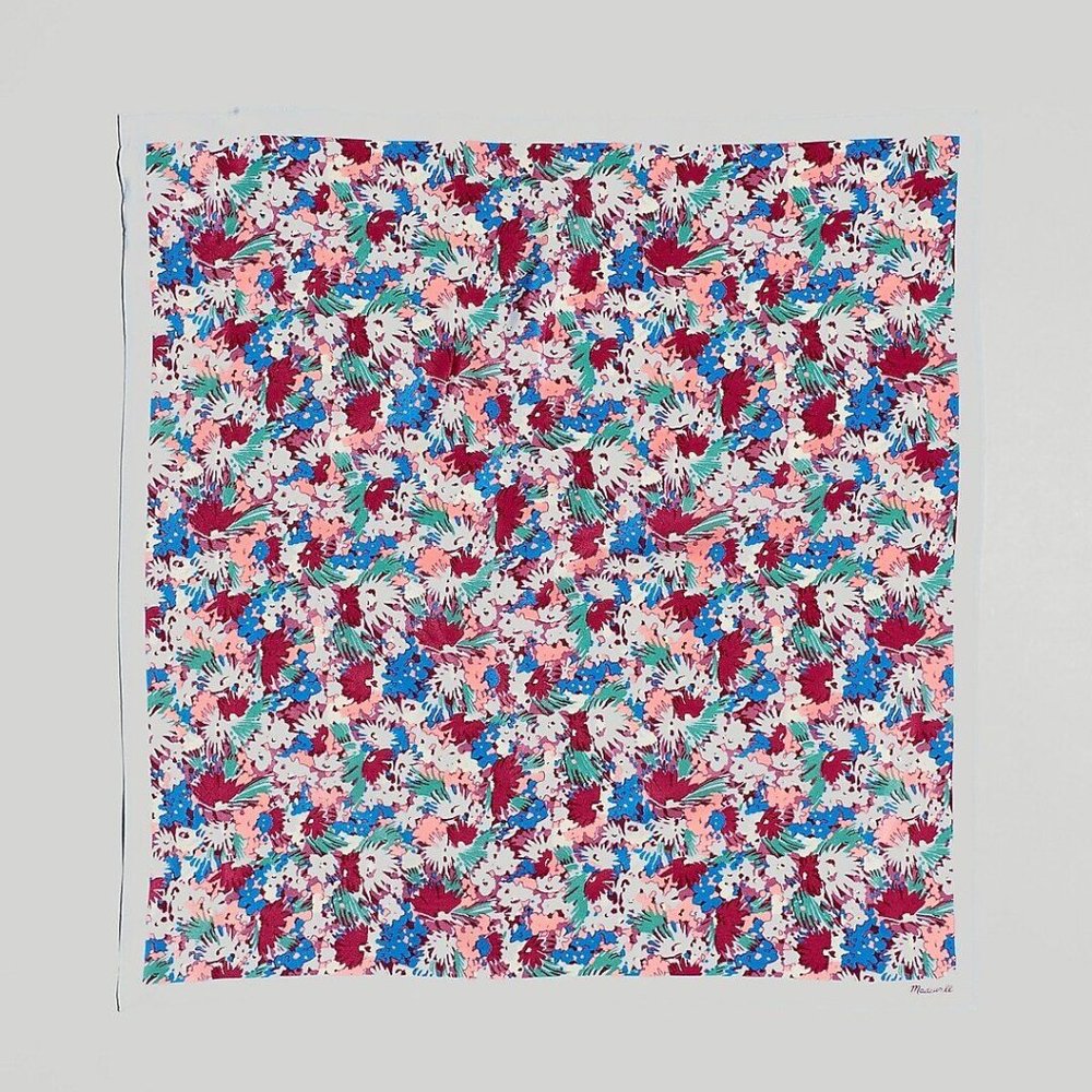 100% Silk Floral Scarf - Picture 3 of 3